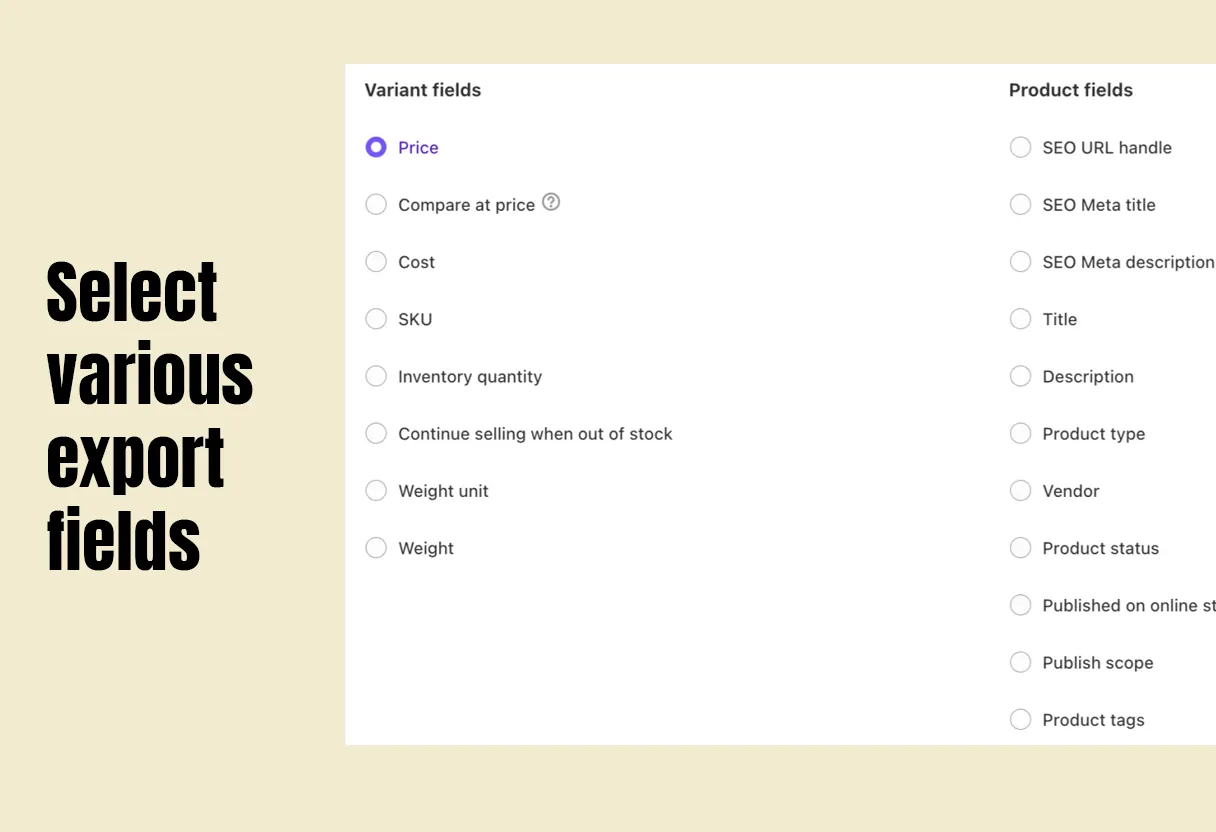 Astra Bulk Product and Price Edit functionality for exporting