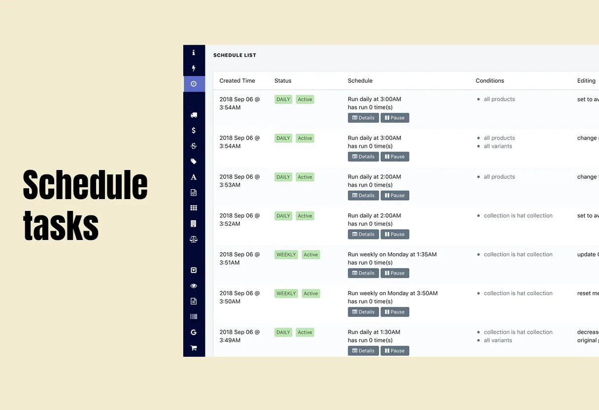 Hextom Bulk Product Edit for scheduling product uploads
