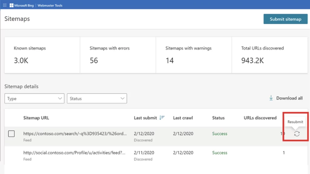 Bing Sitemaps
