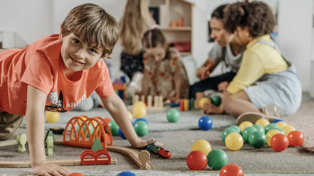 Kids playing with toys