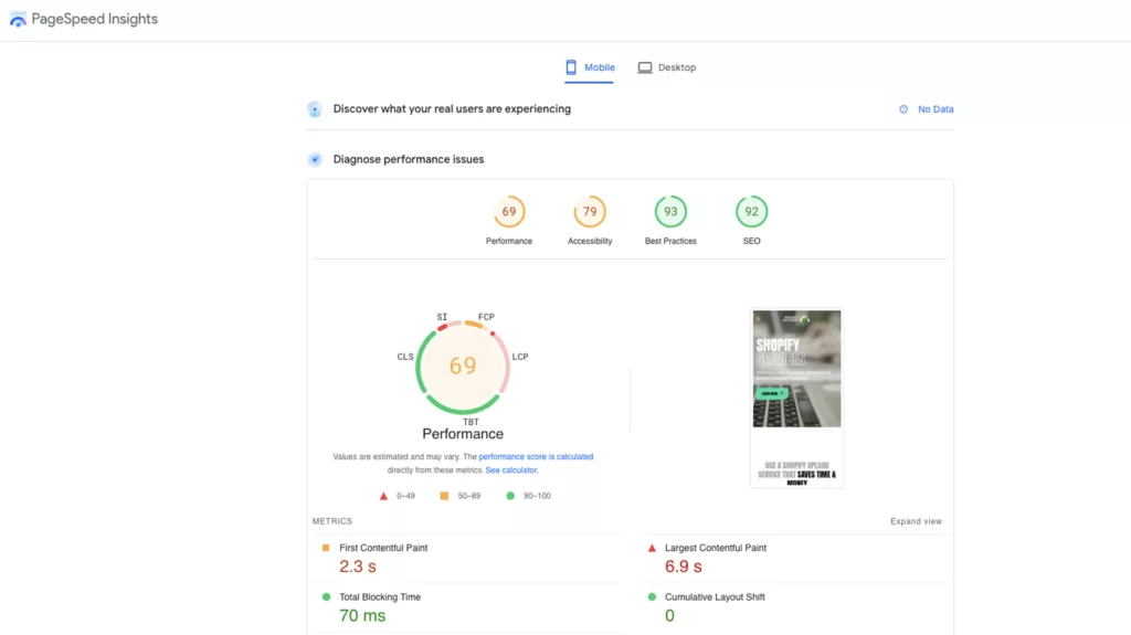 PageSpeed for Mobile