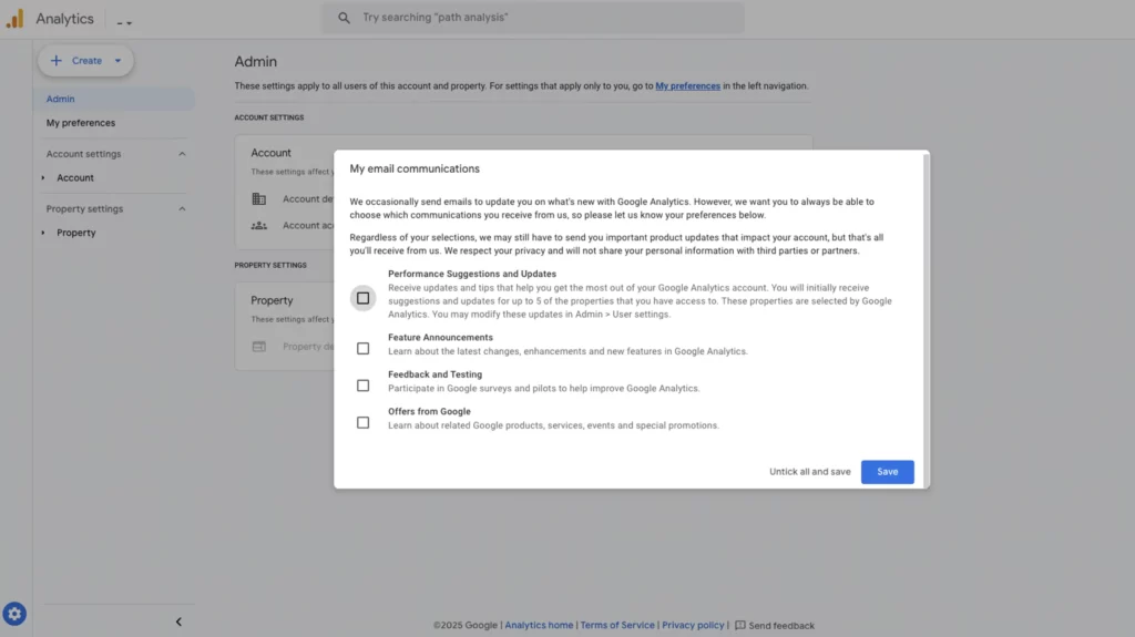 Sign into Google Analytics